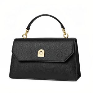 Elegant Small Black Leather Handbag