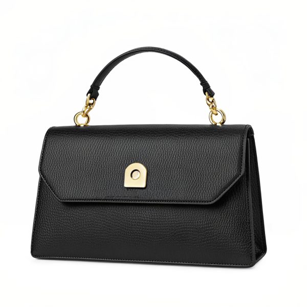 Elegant Small Black Leather Handbag